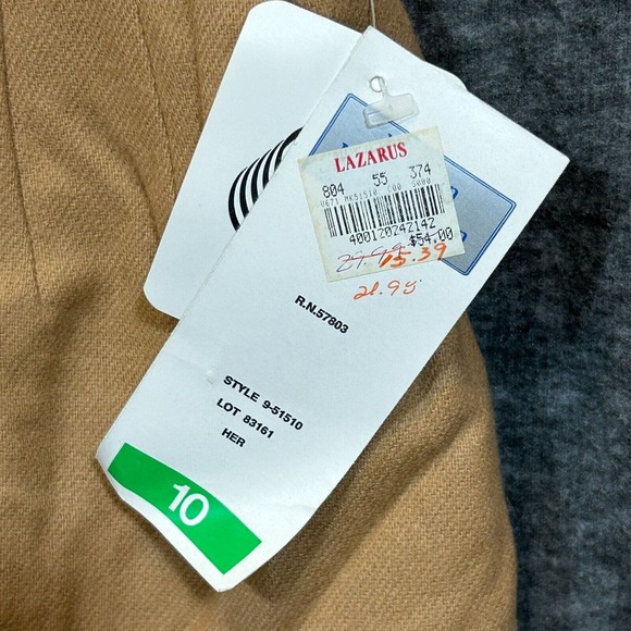 Vintage Lined 100% Wool Beige Tan Pencil Skirt Size 10 Office Career Work Slit - Picture 3 of 15